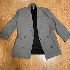 oversized blazer in black and white check